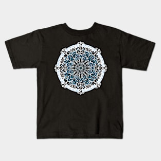 Blue & White Mandala Kids T-Shirt